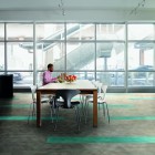 Piso Vinílico de Lujo (LVT) Interface, LVT Drawn Lines colores Bronze y Aquamarine